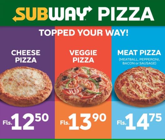 Subway Pizza Menu