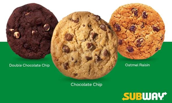 Subway Cookies Menu