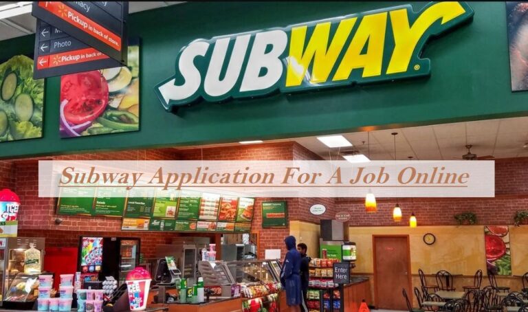 Subway Application For A Job Online
